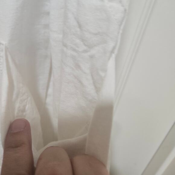 White Linen Cargo Pants Cropped Utility – Size 12 - Picture 12 of 13